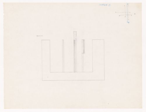 Sketch section for House VI, Cornwall, Connecticut
