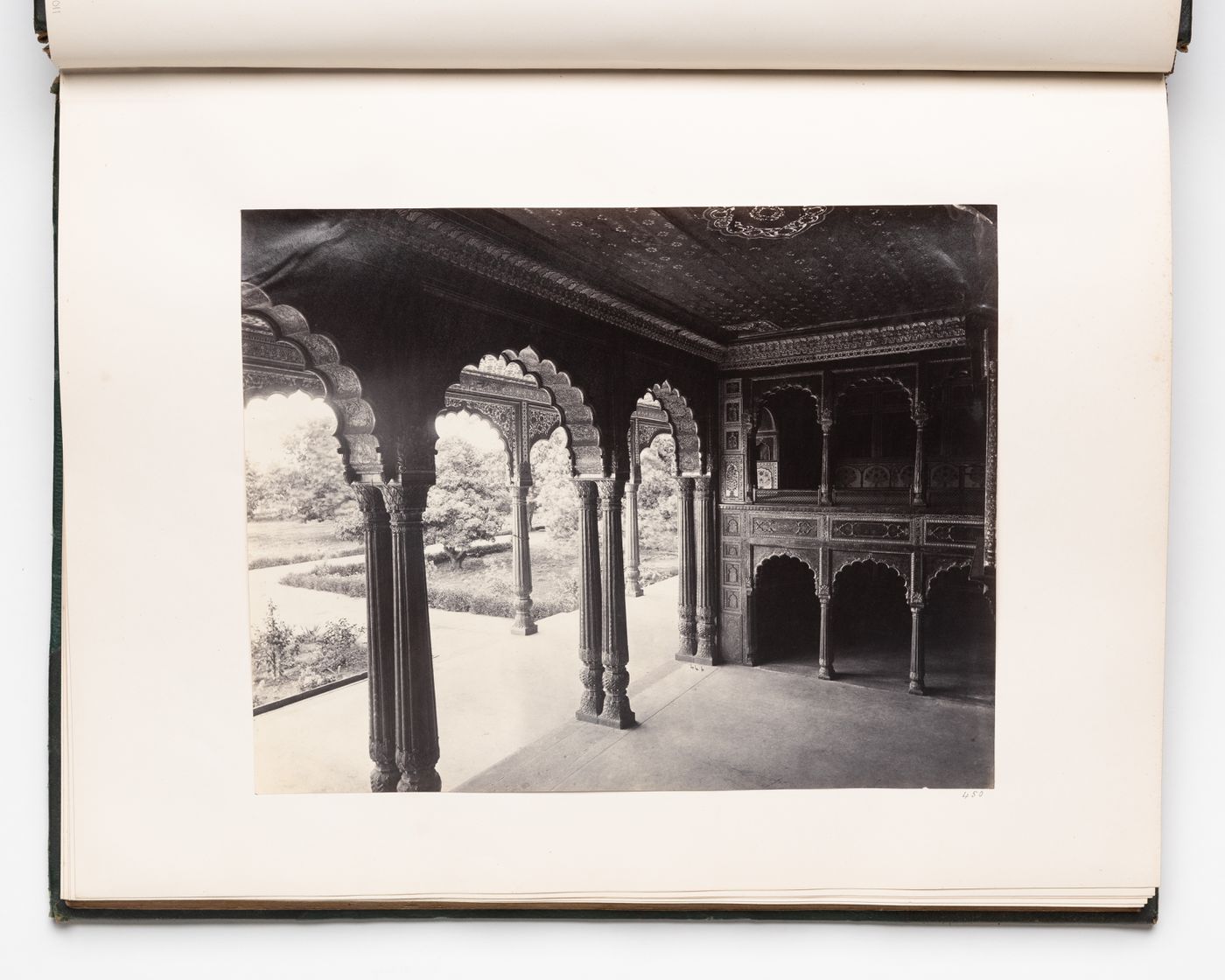 View from inside a hall, looking out, Lal Bagh, Seringapatam (now Srirangapattana), India