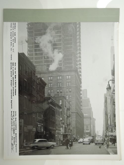 Seagram building under construction, 375 Park avenue, New York, N.Y., west view