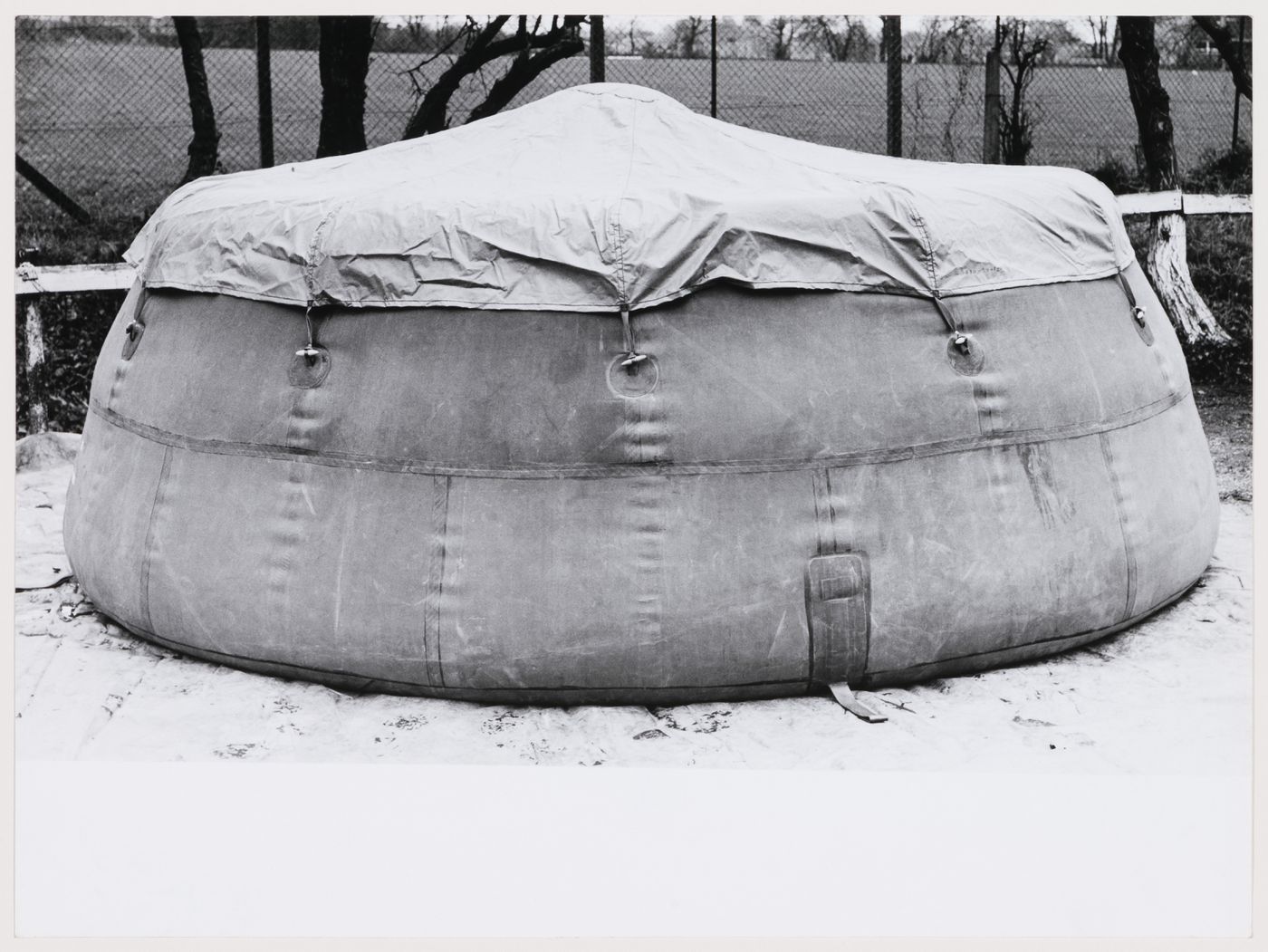 Lightweight Enclosures Unit: Photograph from Cedric Price and Frank Newby's collection of promotional and documentary photographs of pneumatic structures and components