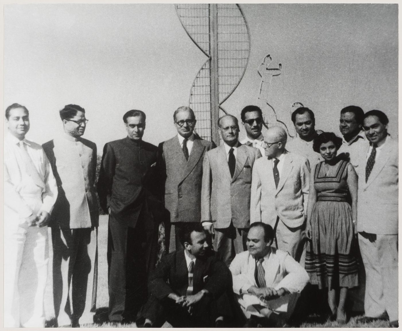 P. Jeanneret with Dr Randhawa, P.L. Varma & other Architects