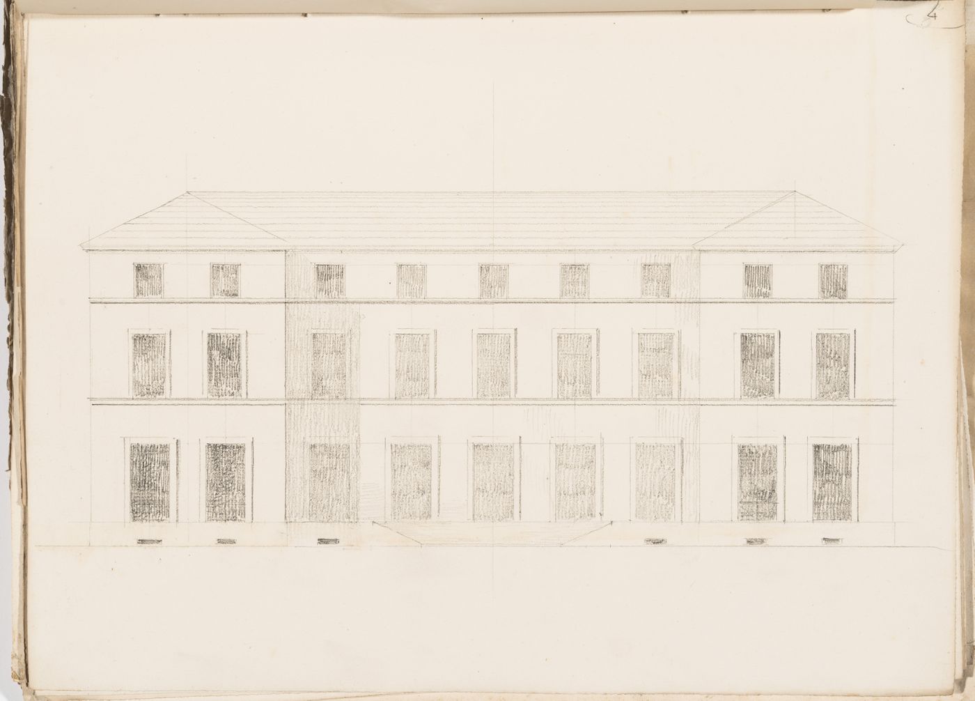 Project no. 4 for a country house for comte Treilhard: Elevation