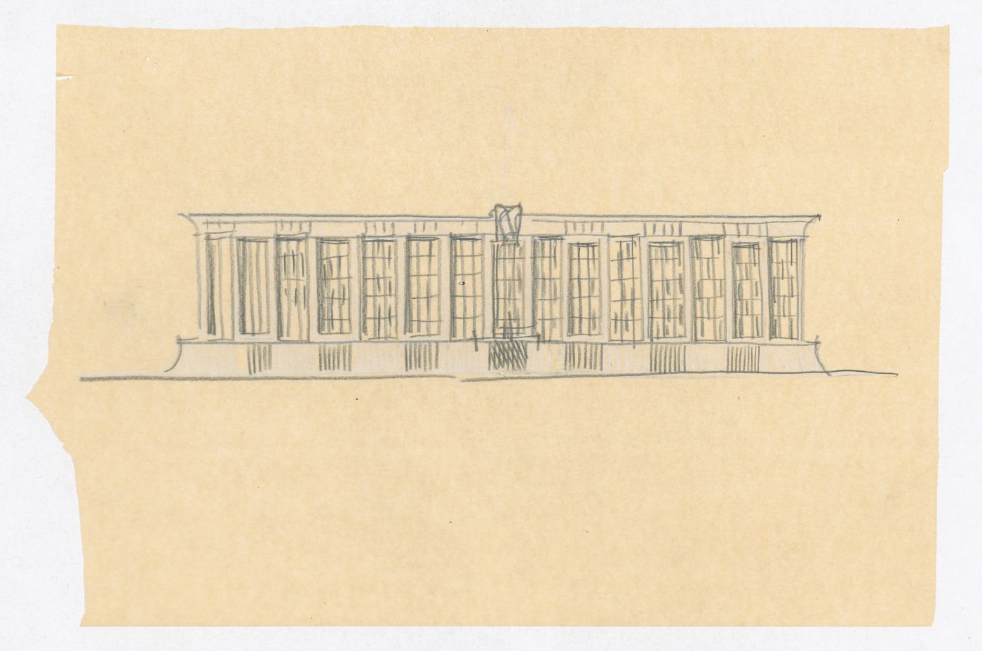 Sketched elevation, United States Chancellery Building, London, England
