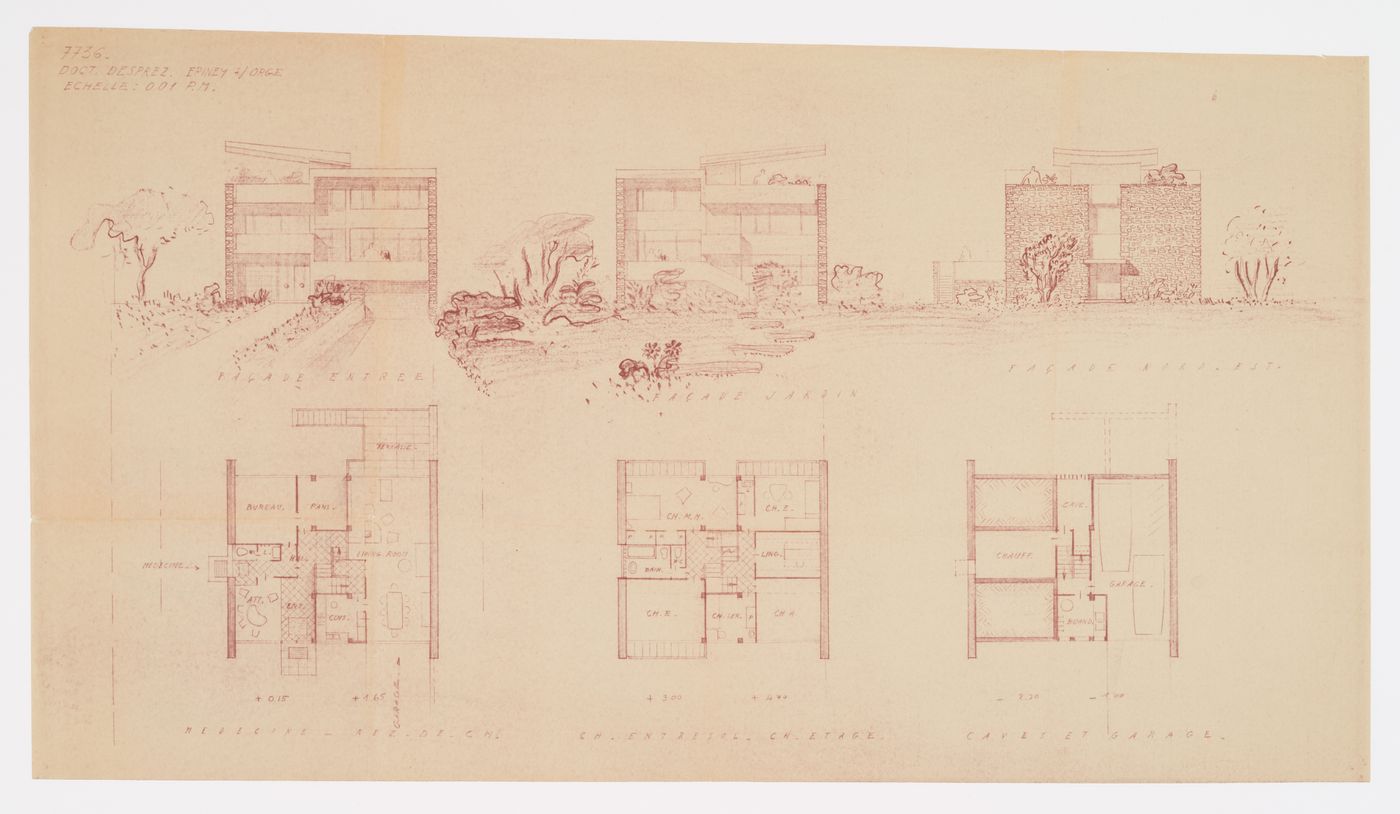 Floor plan for the House for Dr. Desprez in Epinay-sur-Orge, France