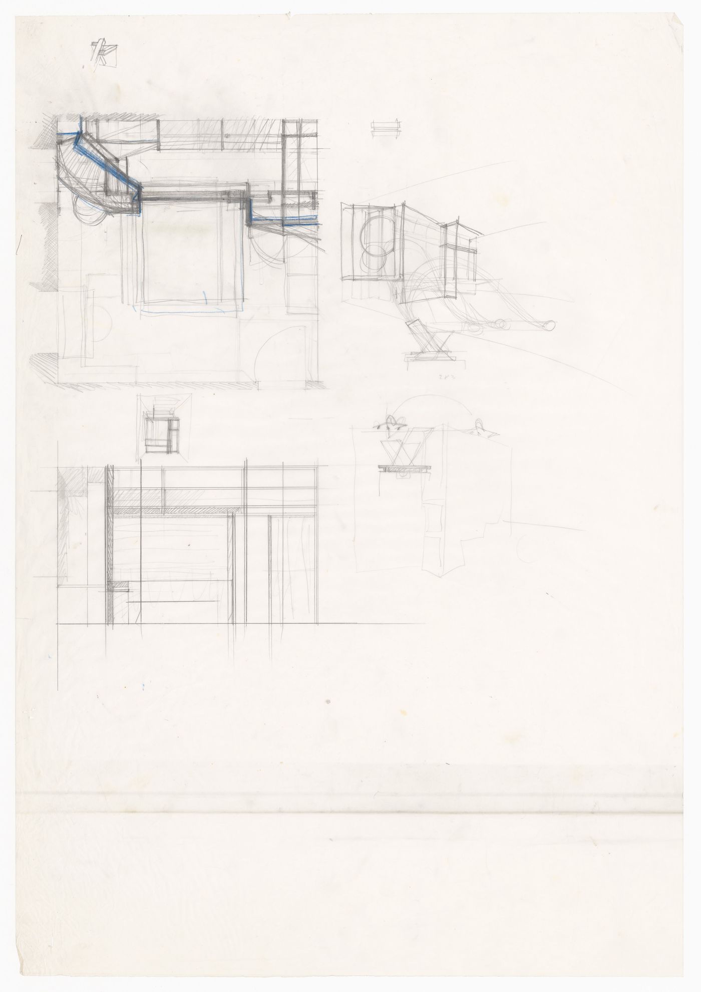 Sections and sketches for Casa De Paolini, Milan, Italy