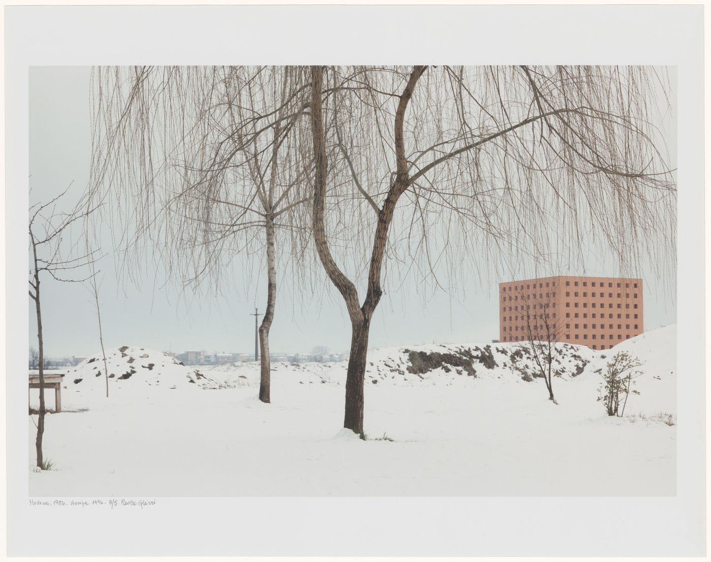 View of the ossuary in winter, Cemetery of San Cataldo, Modena, Italy