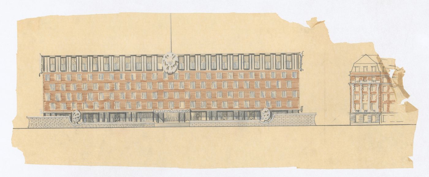 Façade elevation, United States Chancellery Building, London, England