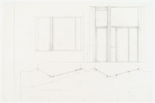 Plan and details of basement windows for Casa Frea, Milan, Italy