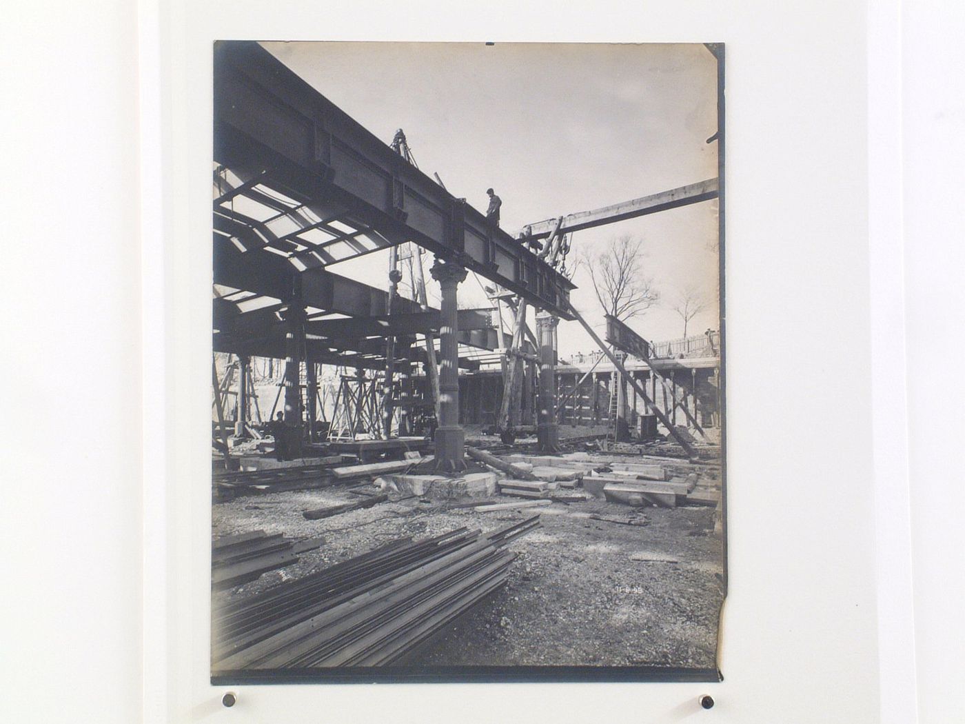 Construction of the Gare d'Orsay, early stage of construction, Paris, France