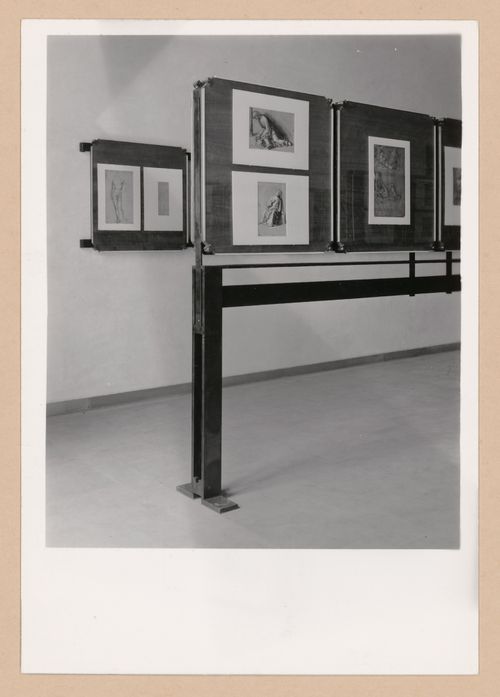 Partial view of the exhibition room showing drawings, Gabinetto disegni e stampe degli Uffizi, Galleria degli Uffizi, Florence, Italy