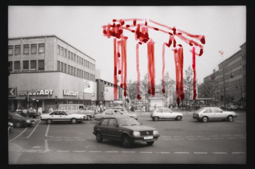 Citlin: contact sheet with views of Berlin, Germany, four of which have been altered