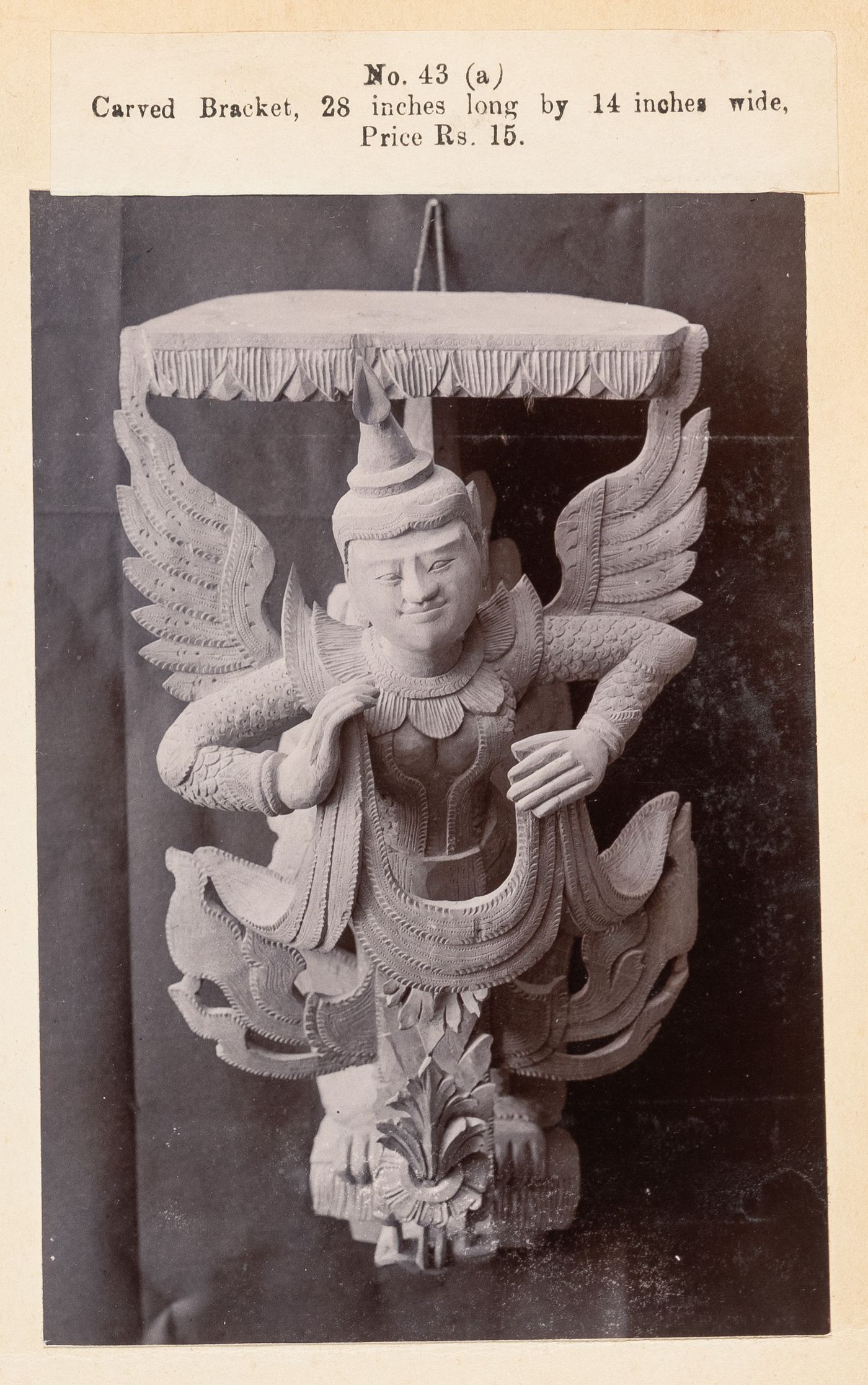 View of a bracket, F. Beato Limited, C Road, Mandalay, Burma (now Myanmar)