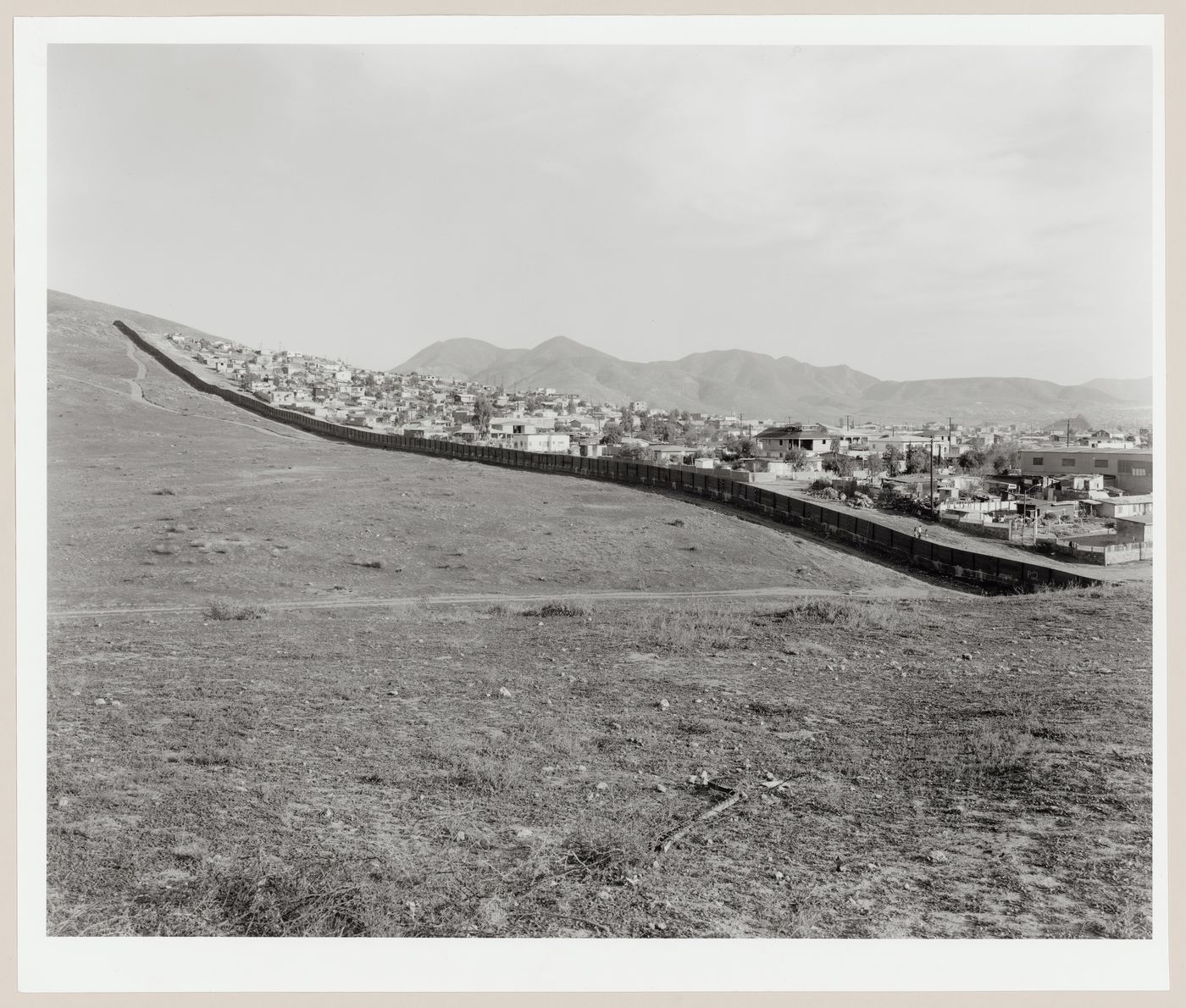 View of Otay Mesa, Mexico from San Diego County, California showing the United States-Mexico border fence, from the series "Running Fence"