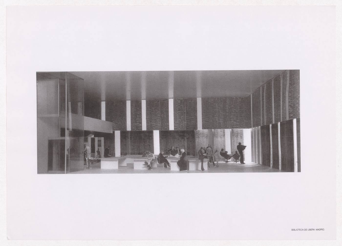 View of a model for Biblioteca de Usera, Madrid, Spain
