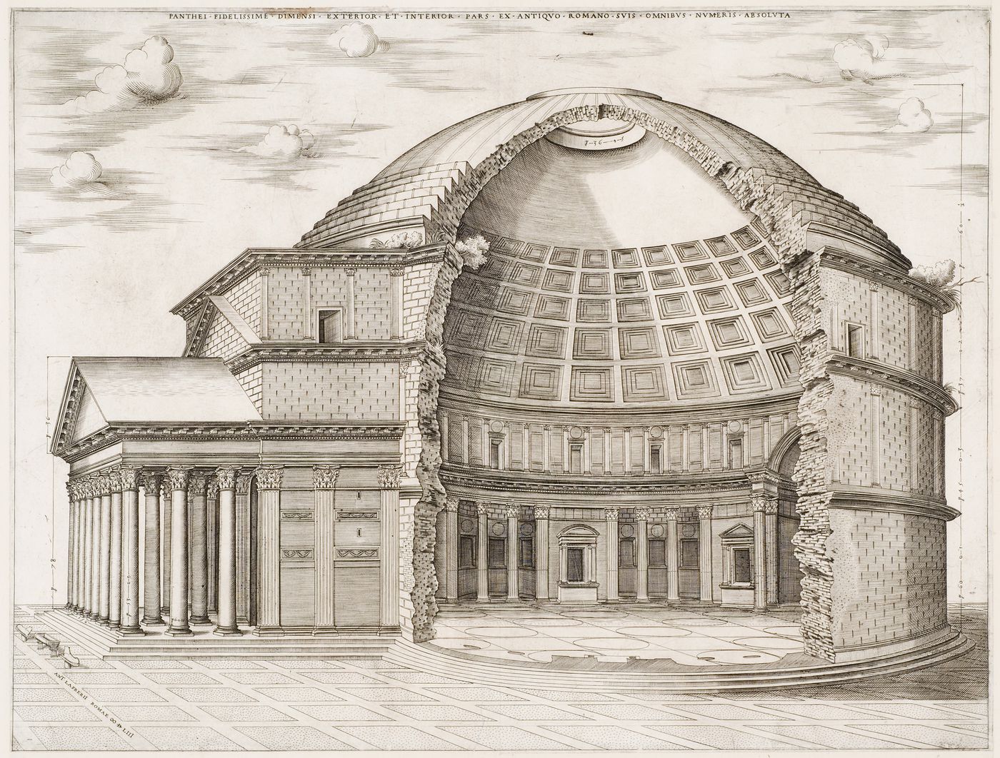 Cutaway perspective of the Pantheon, Rome