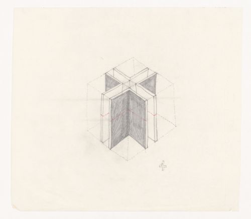 Axonometric sketch for House VI, Cornwall, Connecticut