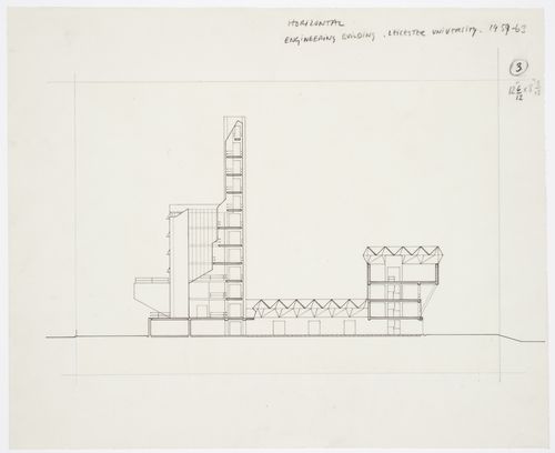 Leicester University Engineering Building, Leicester, England: section
