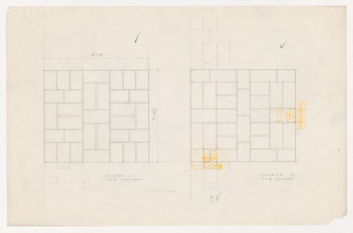 Cross sections for brick coursing for the Metallurgy Building, Illinois Institute of Technology, Chicago