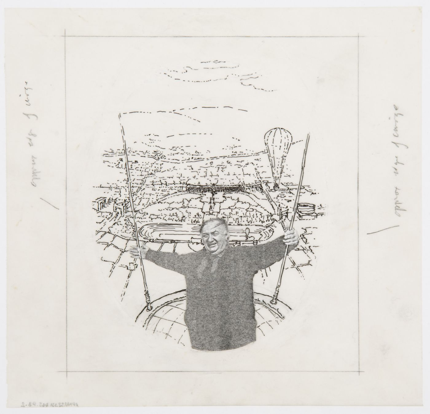 Rehabilitation of Fiat-Lingotto factory, Turin, Italy: site perspective with a portrait of James Stirling
