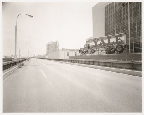 West Side Highway, view of highway with Yale Truck sign mounted on nearby building, New York City, New York