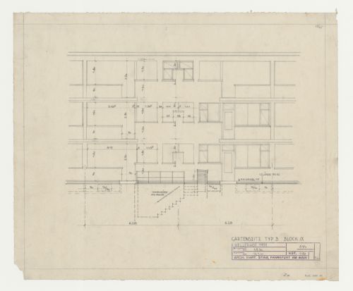 Elevation for type B housing units, Hellerhof Housing Estate, Frankfurt am Main, Germany