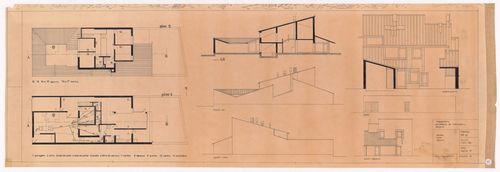 Plans, section and elevations for Habitação Dr. Júlio Gesta, Matosinhos, Portugal
