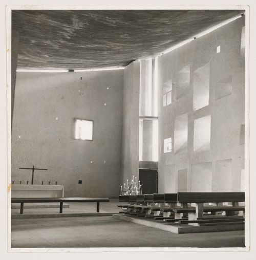 Interior view of Notre-Dame-du-Haut, Ronchamp, France