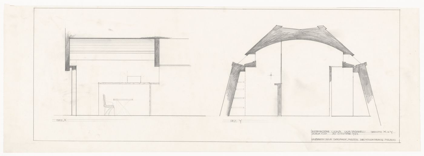Sections for Casa Tabanelli, Stintino, Italy