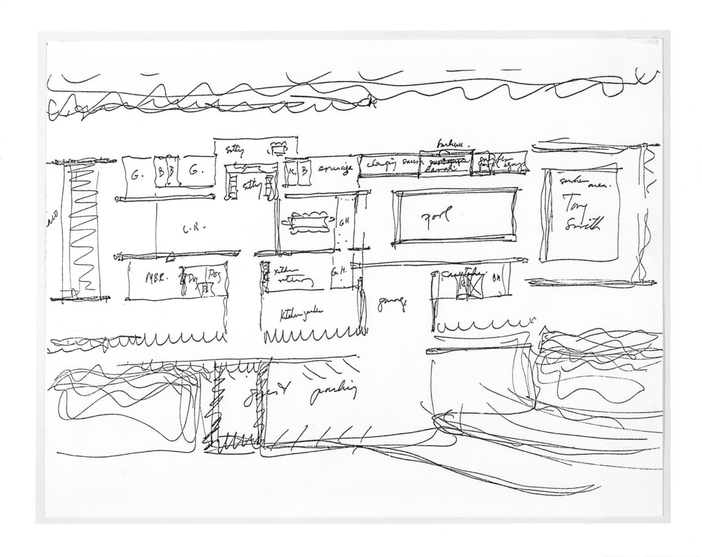 Preliminary sketch plan showing new functions, revised sketch plan