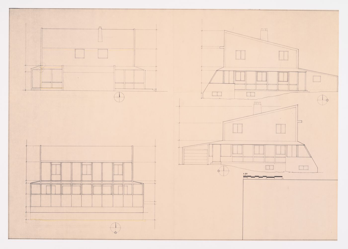 Élévations, Maison Bernard Laurin, Saint-Benoît, Mirabel, Québec, Canada