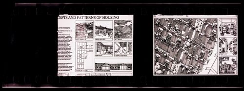 Negative strip of illustrations for the publication "Housing a Billion: Urban Upgrading: Design Ideals for Rural China" publication