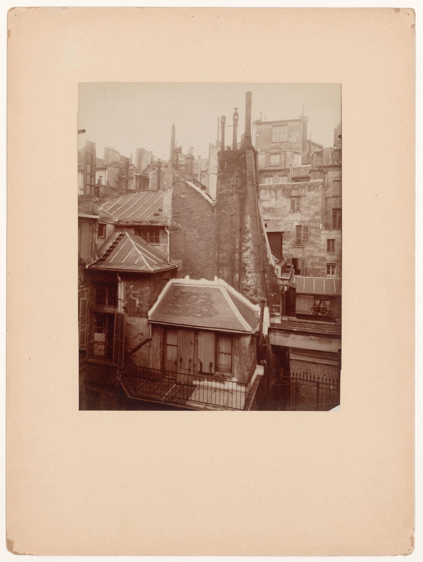 Cour de Rouen, view of roof tops, Paris, France