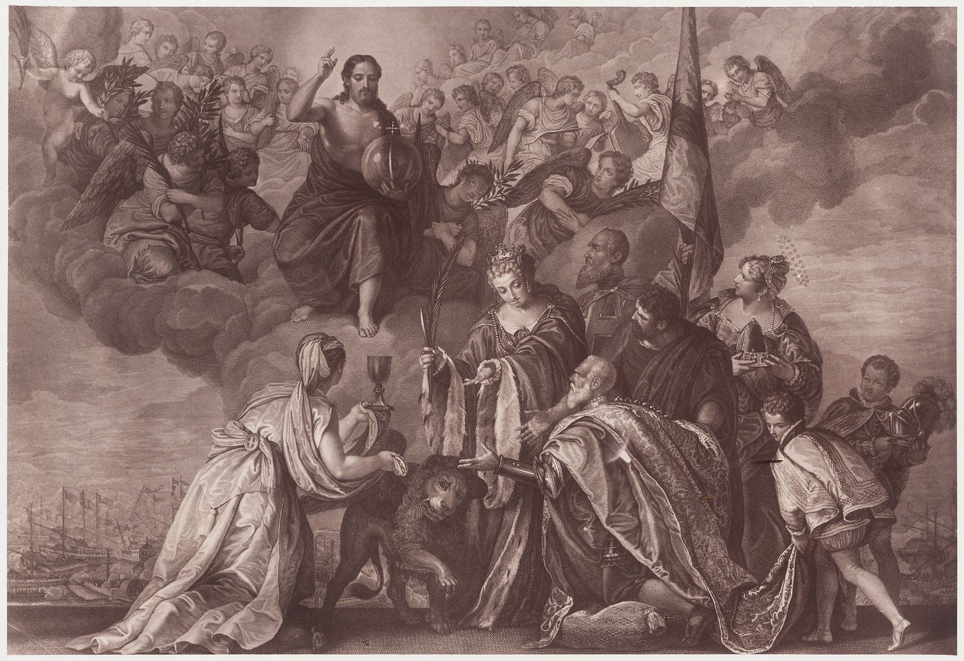Photograph of the "Thanksgiving for Lepanto" by Veronese, Palazzo ducale [Doge's Palace], Venice