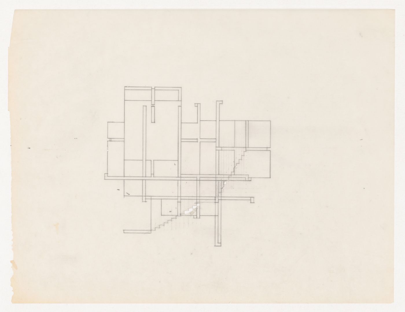 Sketch section for House VI, Cornwall, Connecticut