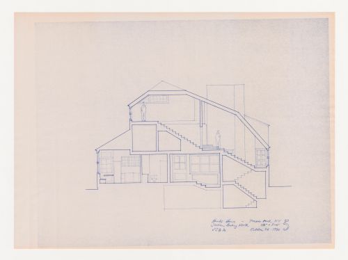 Section looking north for the Hanks-Paré Residence, Tuxedo Park, New York