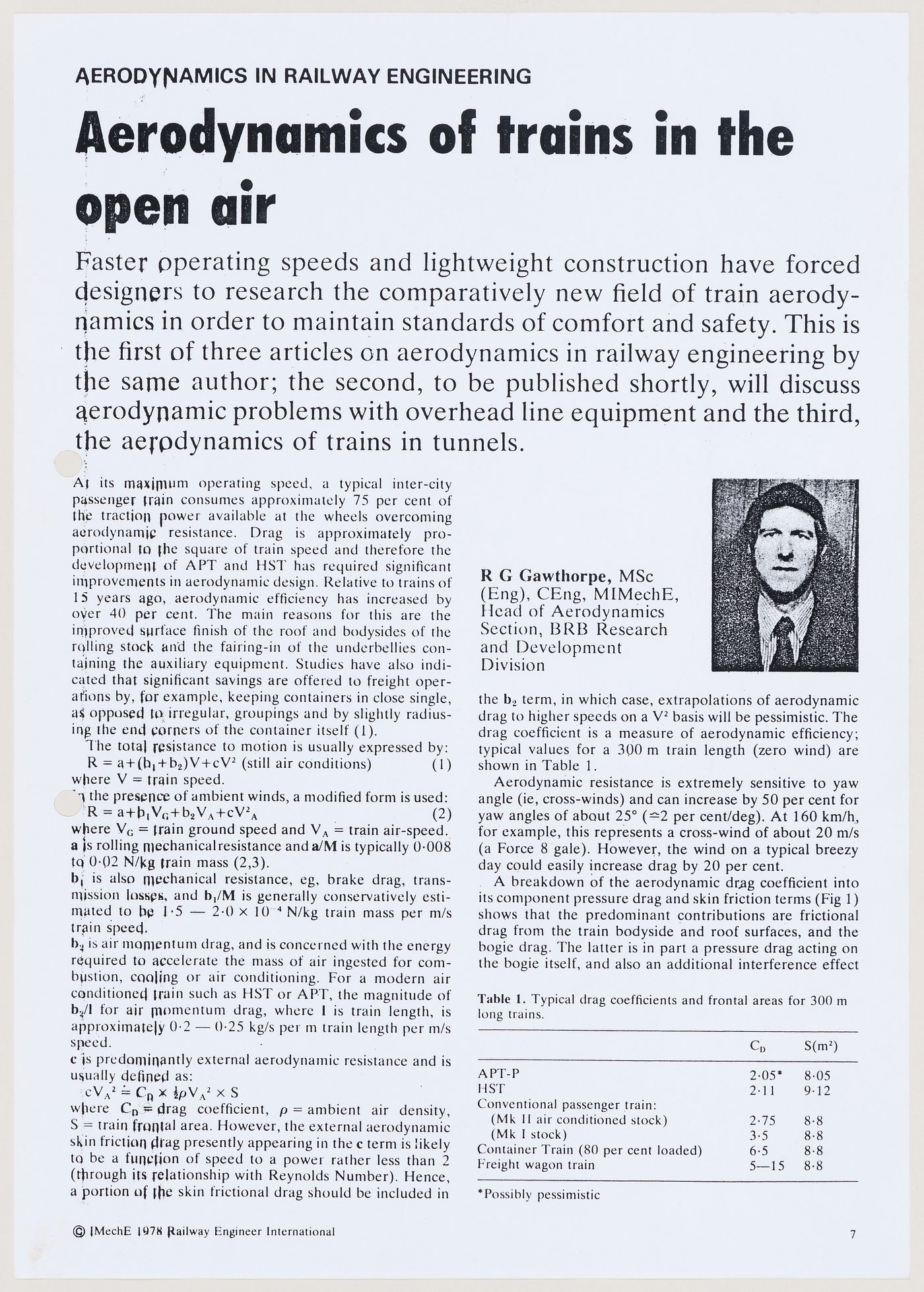 Aerodynamics of trains in the open air (page 7) (document from the IFPRI project records)