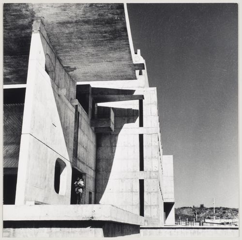 Detail of the portico of the Assembly in Chandigarh, India