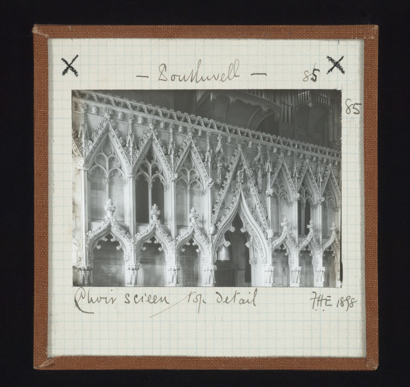 View of top of choir screen of Southwell Minster, Southwell, Nottinghamshire, England