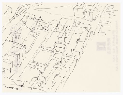 Sketch of proposed design for Block 121 city block, including Bonjour Tristesse, Block 121, Berlin