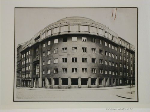 View of the "Zachrana" women's boarding house, Zizkov, Kubelikova 1250, Prague, Czechoslovakia (now Czech Republic)
