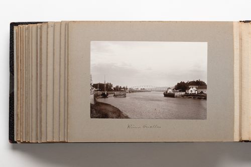 View of the Rivière Ouelle and bridge crossing the water at Rivière-Ouelle, Quebec, Canada