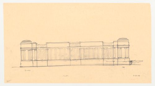 West elevation for the Brooklyn Museum master plan, first phase
