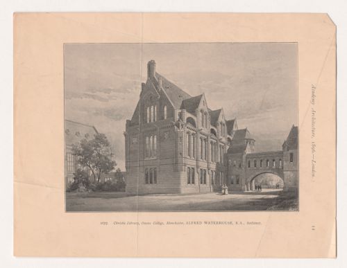 Owen's College, Manchester: Exterior perspective