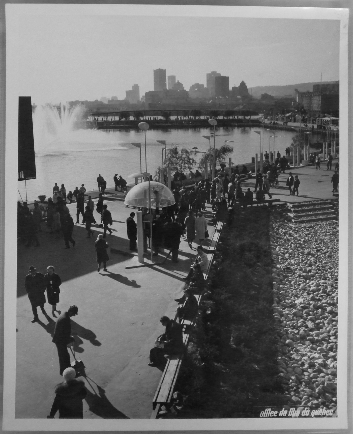 View of a walkway with Montréal as background, Expo 67, Montréal, Québec