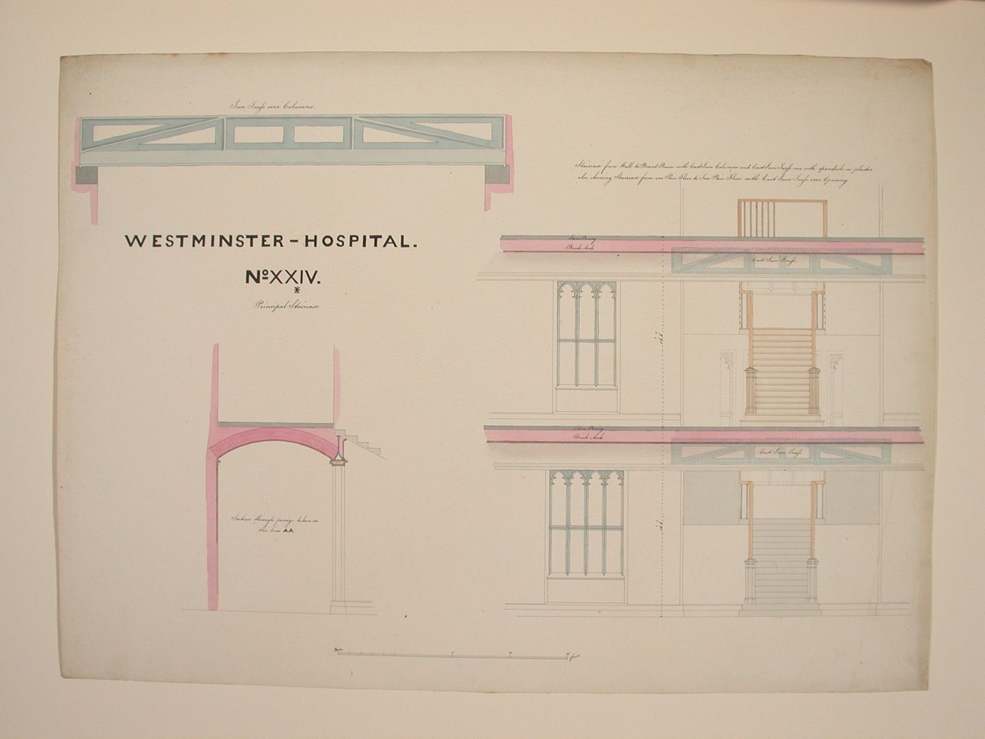 Westminster Hospital. No.XXIV. Dispensary plan / Doors, Windows