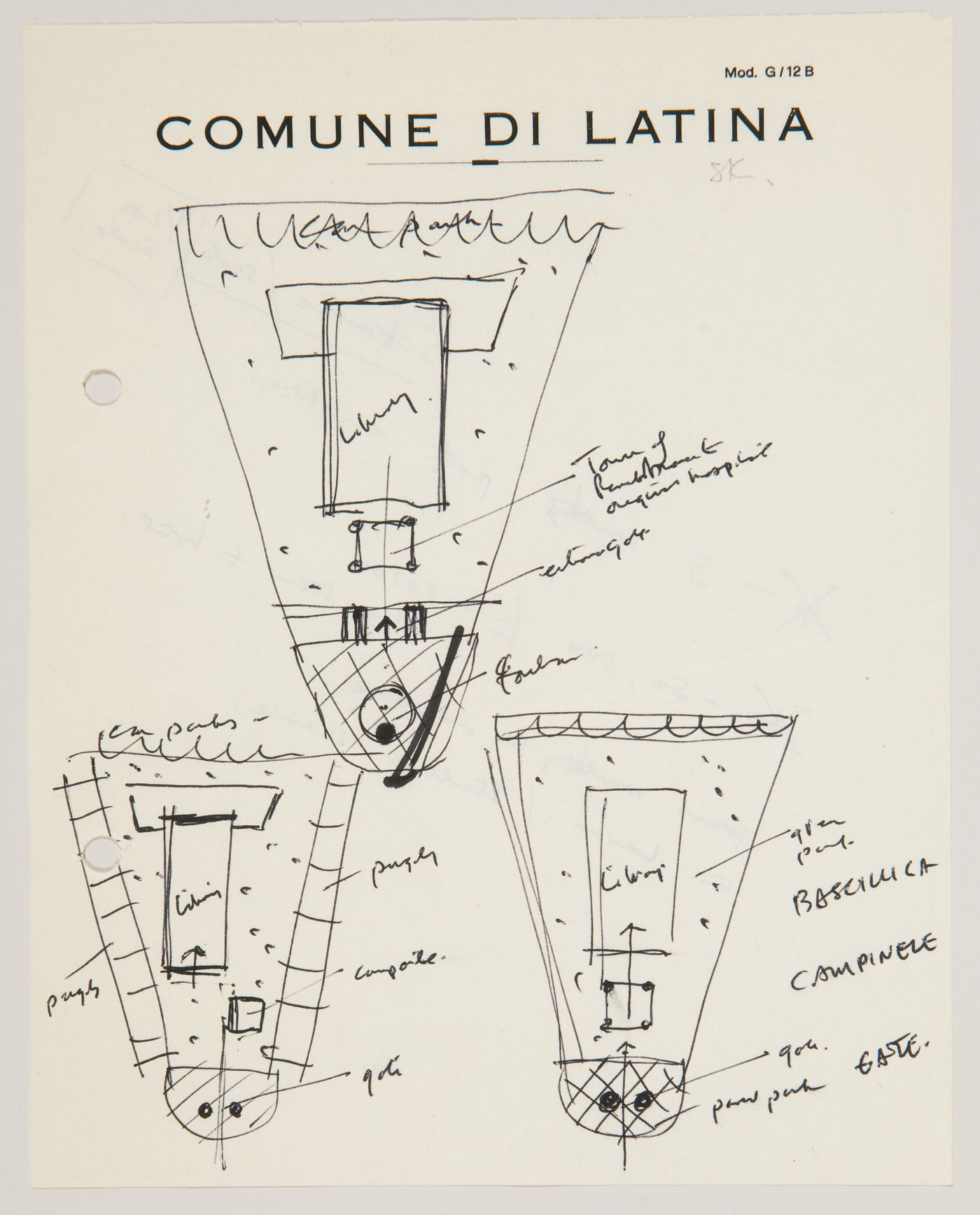Biblioteca pubblica, Latina, Italy: plans