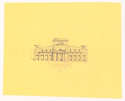 Phoenix Municipal Center,Arizona: City Hall, Third avenue facade study