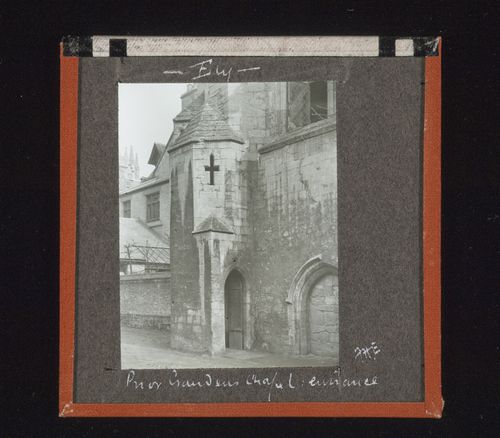 View of entrance of Prior Crauden's chapel, Ely, Cambridgeshire, England