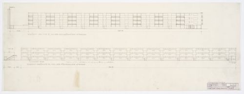 Street elevations for type B, type C and type D housing units, Hellerhof Housing Estate, Frankfurt am Main, Germany