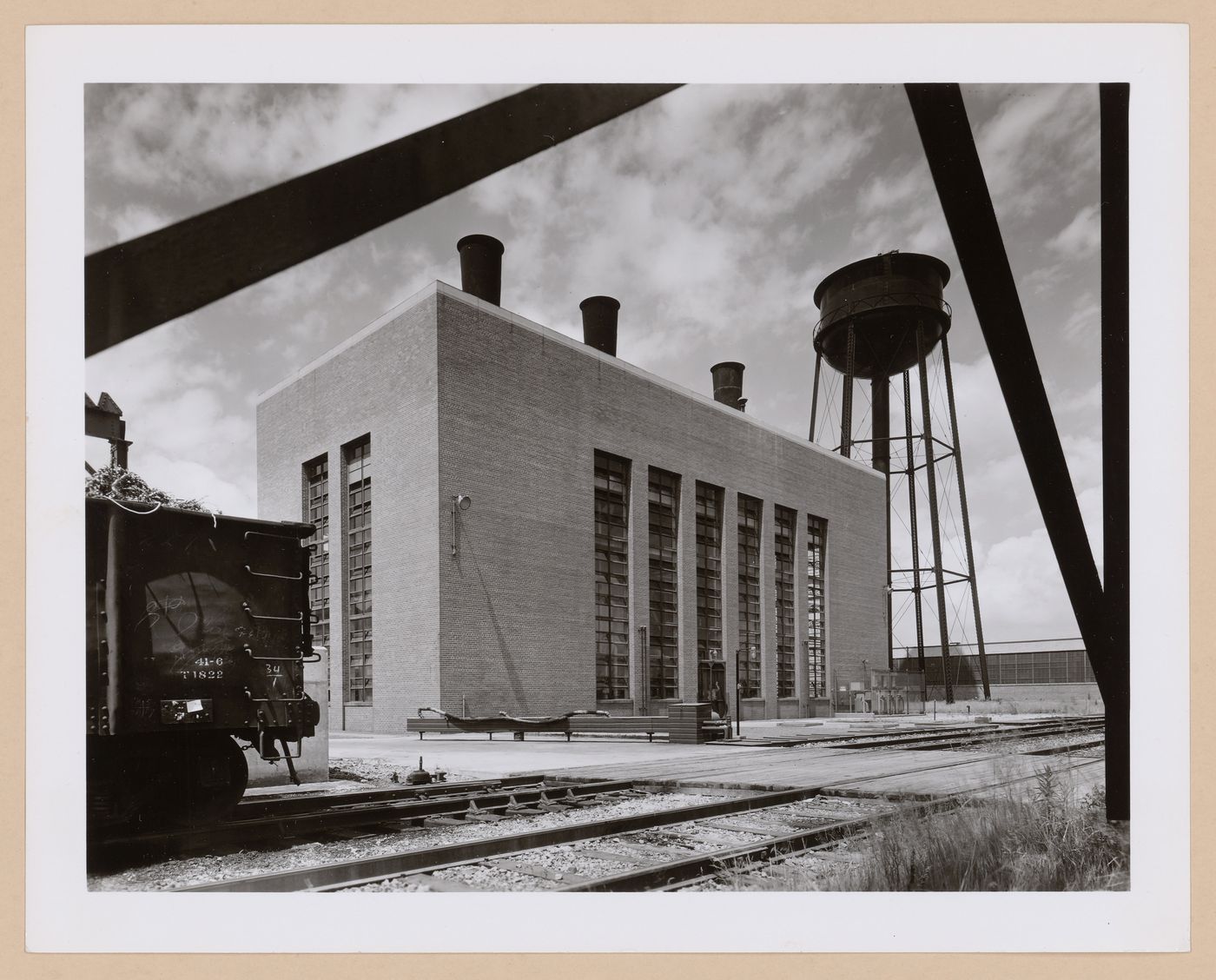 View of the principal and lateral façades of the Boiler House, United States Naval Ordnance Assembly Plant, Center Line, Michigan